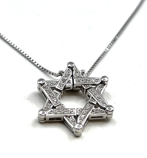 Sterling Star Of David Opening Magnetic Necklace